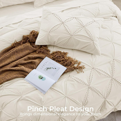 sasttie full size comforter set, 7-piece bed in, side view