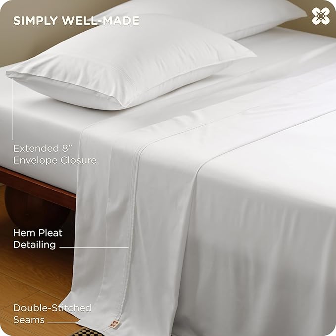Bedsure Bamboo Rayon Cotton Sheets, Queen Sheet Set, GentleSoft, Breathable - Image 6