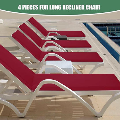 Chaise Lounge Cushions Outdoor Set of 4 - Image 2