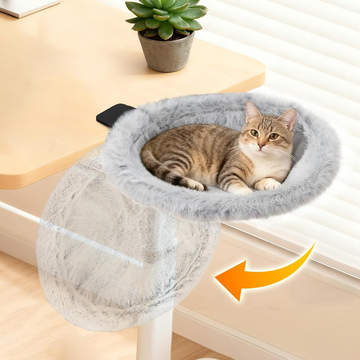 pawaboo cat desk bed, one-click foldable sunken cats, main product view