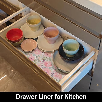 Peach Peony Shelf and Drawer Liner 12IN x 20FT, Non-Adhesive and Strong - Image 4