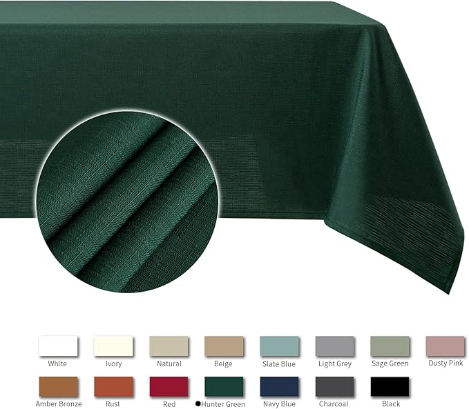 maxmill Square Tablecloth Water Resistance Antiwrinkle Spill Proof Linen - Image 4