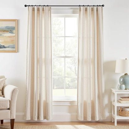 jinchan Linen Blend Closet Curtains 84 Inches Length 2 Panel by JINCHAN