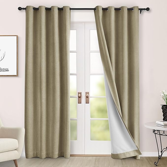 Macochico 100% Blackout Curtains Luxury Chenille Curtains by Macochico
