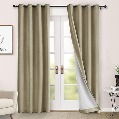 Macochico Thermal Blackout Chenille Curtains 100% Blackout Window Draperies by Macochico