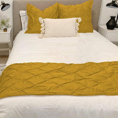 Bed Runner Set - 100% Pure Cotton 800 Thread Count - Luxury 1 Pinch Pleated Bed - Image 2