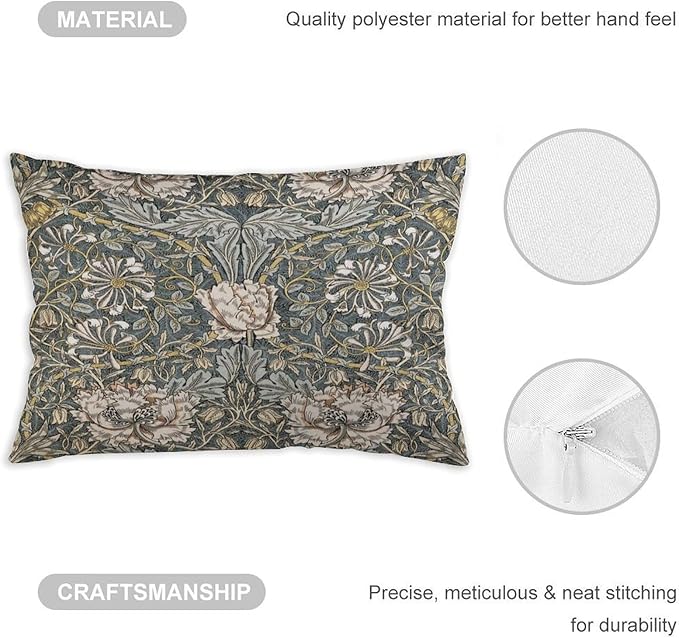 Pimpernel William Morris Throw Pillow Covers 12x20 Inch Aesthetic Pillow Velvet - Image 3