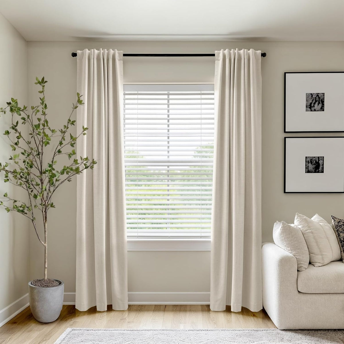 linen total blackout curtains for bedroom 84 inch showing dimensions