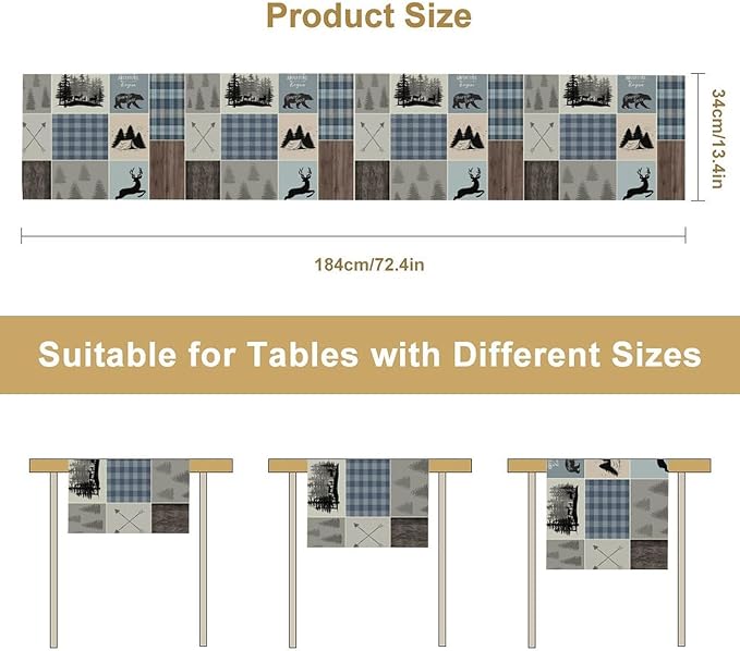 Rustic Bear Deer Table Runner - Image 7