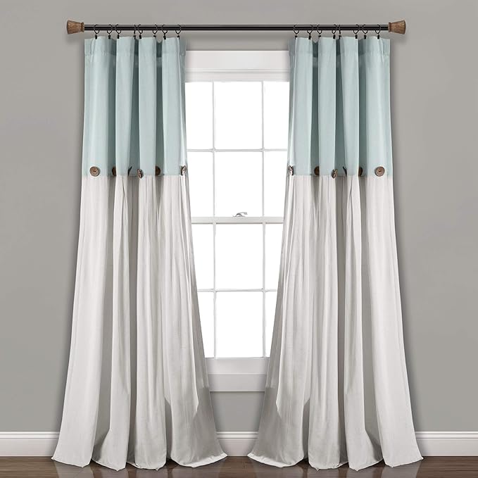 Lush Decor Linen Button Window Curtain Panel by LushDecor