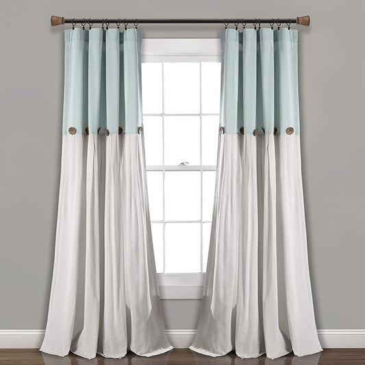 Lush Decor Linen Button Window Curtain Panel by LushDecor