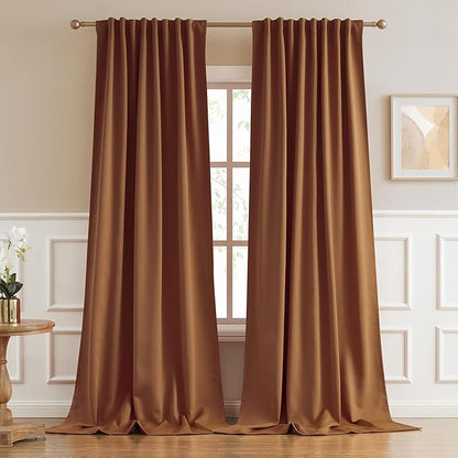 DUALIFE 108 Inch Curtains 2 Panels Set Back Tab Pocket Thermal Insulated Energy by DUALIFE