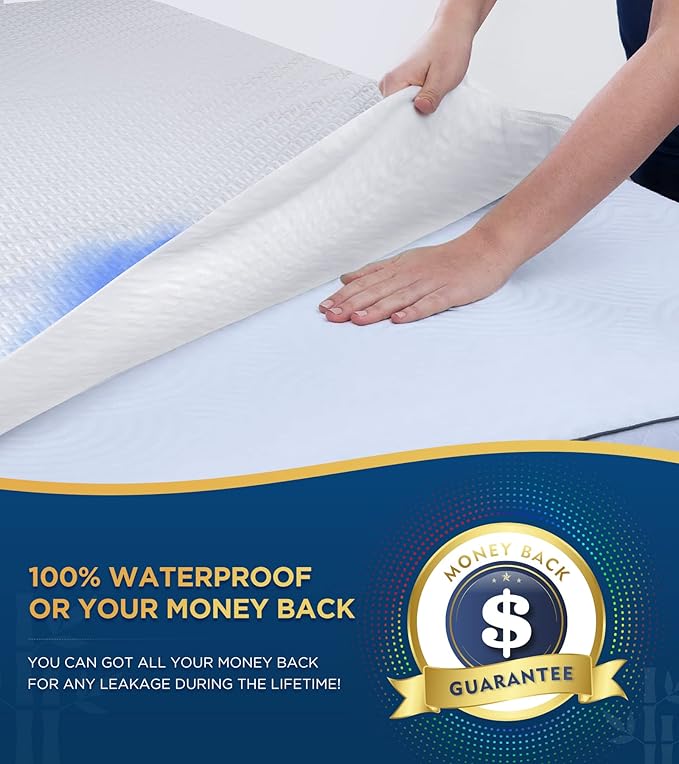 Premium 100% Waterproof King Mattress Protector Breathable Cooling 3D Air - Image 2