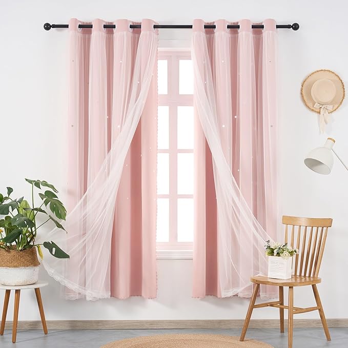 Light Pink Curtains Blackout for Girls Bedroom - Image 6