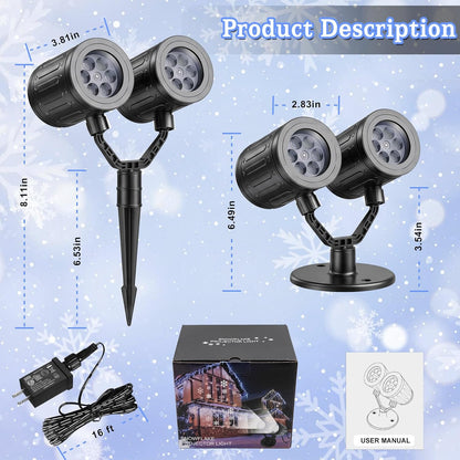 christmas snowflake projector lights double head dynamic snowflake on a desk or shelf