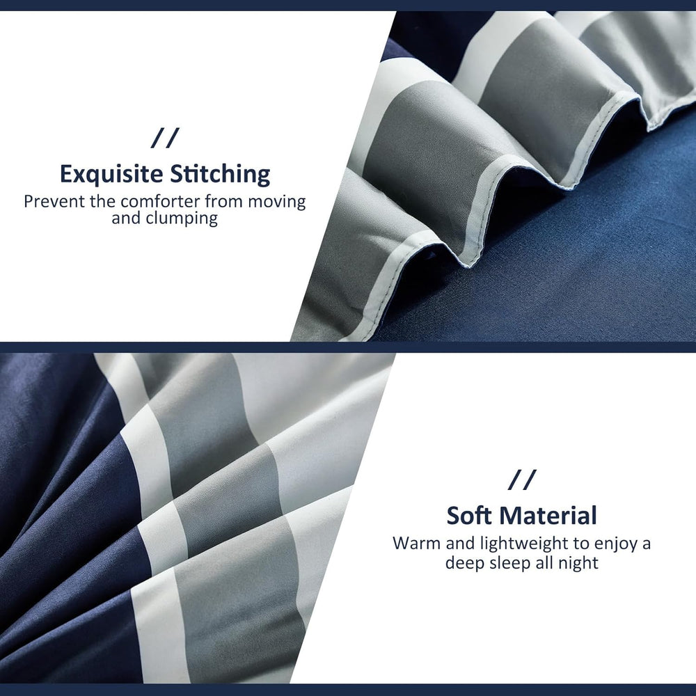 WONGS BEDDING Comforter Full Size, Navy Blue Bedding Comforter Set for Full B...