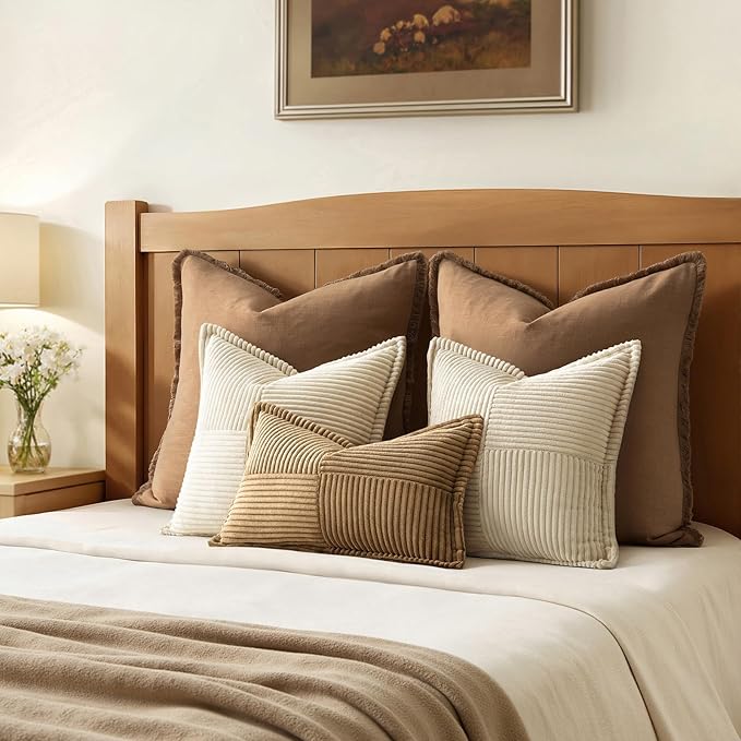 MIULEE Beige Pillow Covers 12x12 inch - Image 6