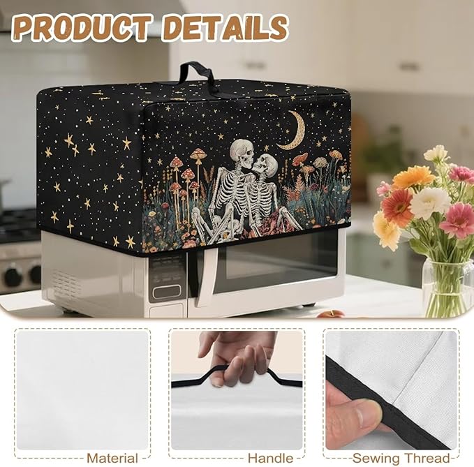 Microwave Oven Dust Cover, Halloween Skull Heat-Resistant Dust Proof Waterproof - Image 7