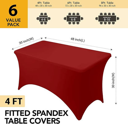 6-Pack Premium Red Spandex Tablecloths - Image 6