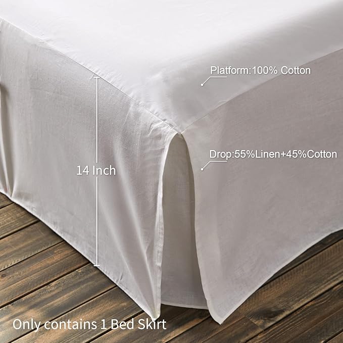 BISELINA French Linen Bed Skirt Split Corner - Image 3