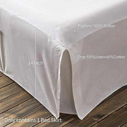 BISELINA French Linen Bed Skirt Split Corner - Image 3