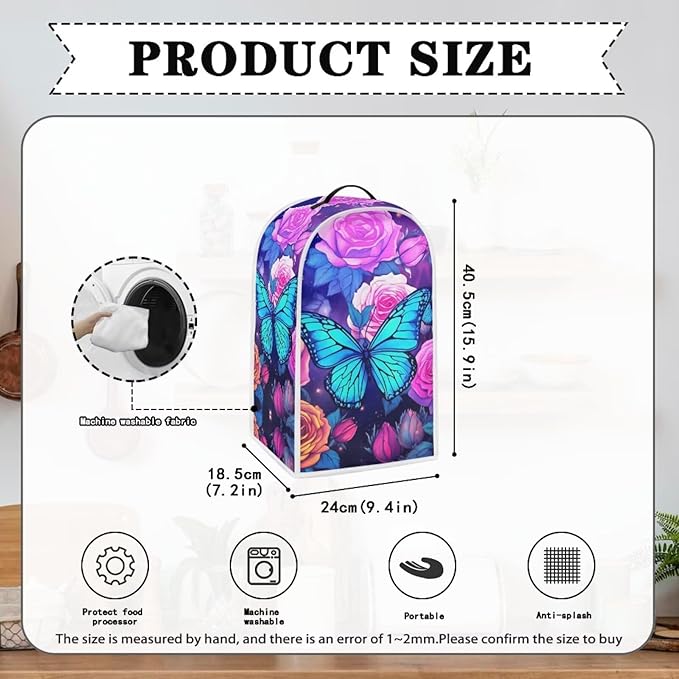 Rose Butterfly Kitchen Blender Dust Cover Anti Fingerprint Polyester Food - Image 6