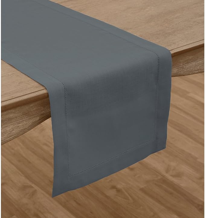 Solino Home Linen Hemstitch Table Runner 60 Inches - Image 2