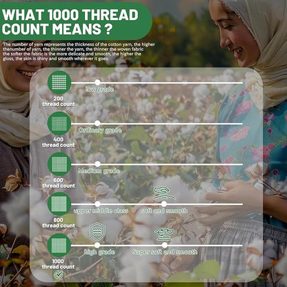Extra Deep Pocket Queen Sheets 18-24 Inch 100% Egyptian Cotton 1000 Thread - Image 7