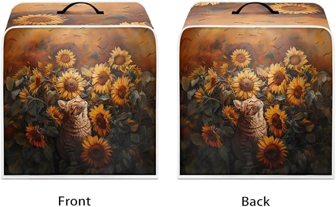 Cute Flowers Cat Coffee Maker Cover - Image 2