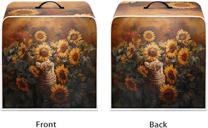 Cute Flowers Cat Coffee Maker Cover - Image 2