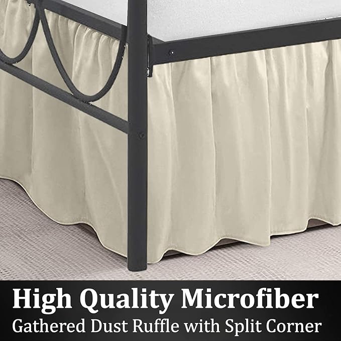 SKY BEDDINGS - Queen Size Ruffled Bed Skirt - 18 Inch Drop Dust Ruffle Bed - Image 4