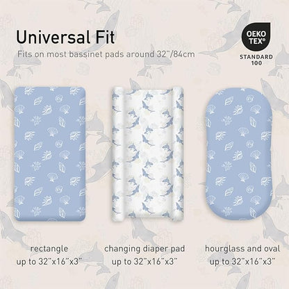 Gllquen Baby Bassinet Sheets Set 2-Pack, Breathable Cozy Bassinet Fitted Sheet - Image 3