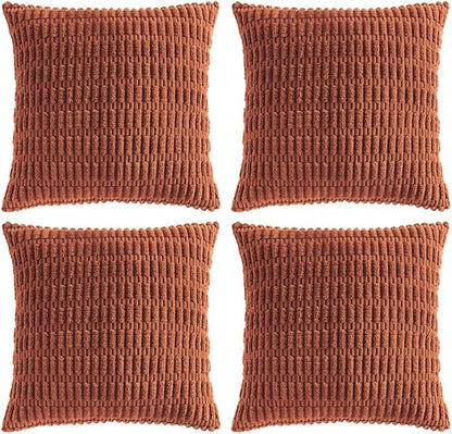 Fancy Homi 4 Packs Rust Decorative Throw Pillow Covers 22x22 Inch by Fancy+Homi
