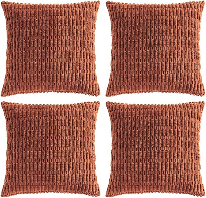Fancy Homi 4 Packs Rust Decorative Throw Pillow Covers 24x24 Inch by Fancy+Homi