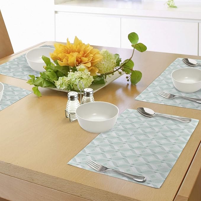 Ambesonne Seafoam Place Mats Set of 4, Tangled Lines - Image 4