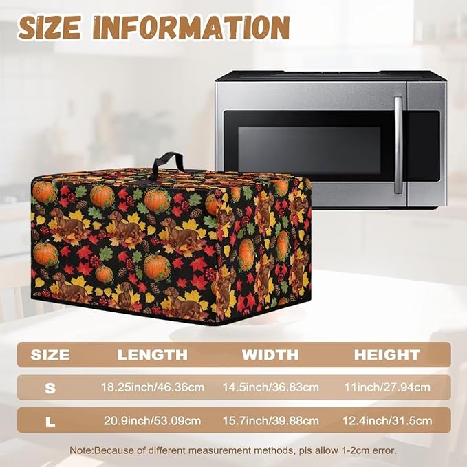 Microwave Dust Cover, Thanksgiving Dog Heat-Resistant Waterproof Polyester - Image 6