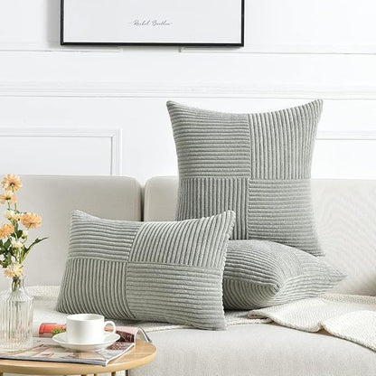 Fancy Homi 2 Packs Grey Long Lumbar Decorative Throw Pillow Covers 12x24 Inch - Image 6