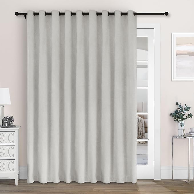 Macochico Extra Wide 100% Blackout Chenille Curtains 100" Wx96 L Thermal Drapes by Macochico