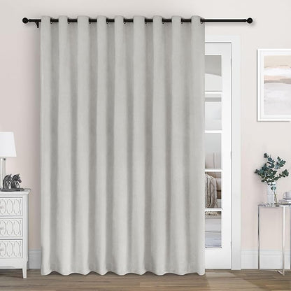 Macochico Extra Wide 100% Blackout Chenille Curtains 100" Wx96 L Thermal Drapes by Macochico