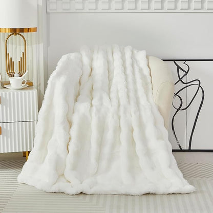 Faux Fur Throw Blanket for Couch Cozy Fuzzy Soft Plush Thick Fluffy Fleece - Image 6