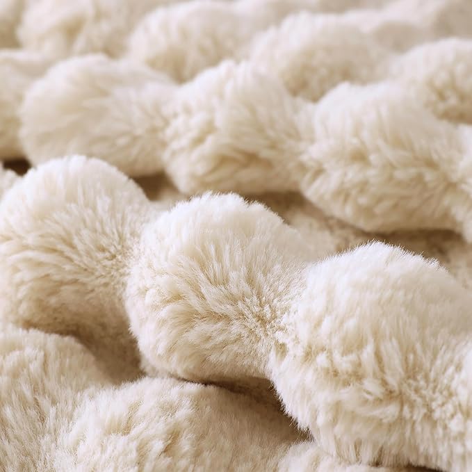 COOVA Faux Fur Throw Blanket for Couch, Cozy Soft and Fuzzy Plush Rabbit Fur - Image 5