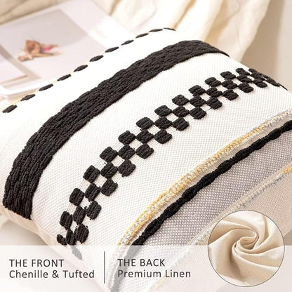 Boho Throw Pillow Covers 18x18 Set of 2 Farmhouse Decorative Cushion Case - Image 2