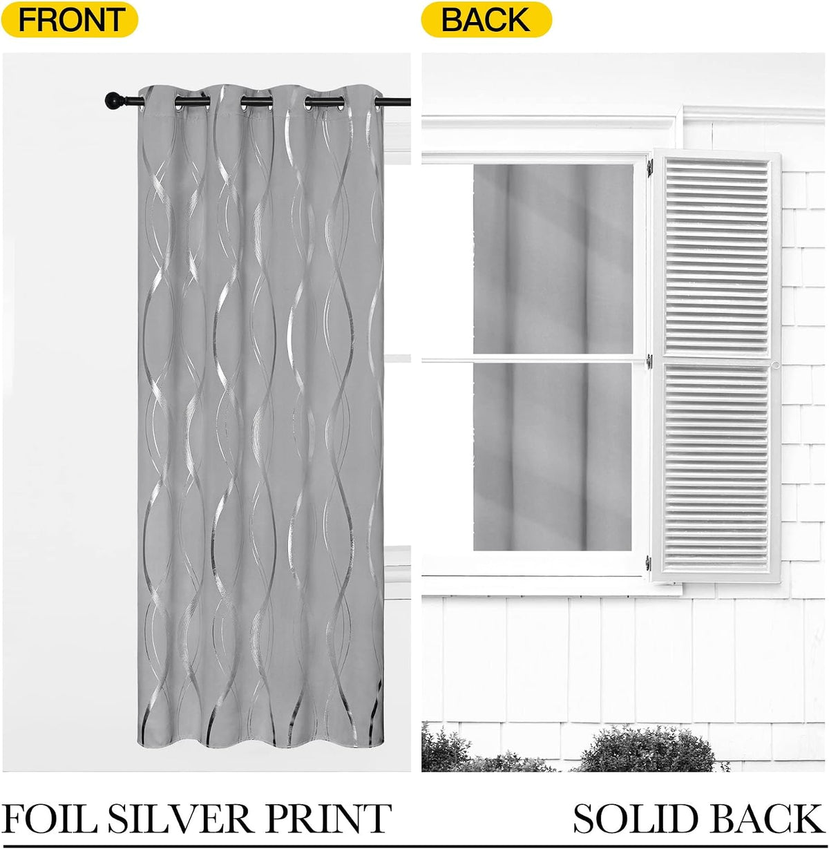 nicetown wave line print blackout curtains 63 inch, package contents