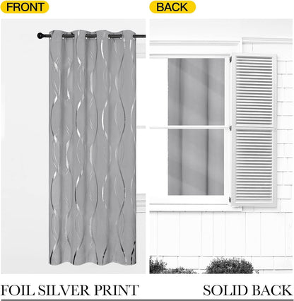 nicetown wave line print blackout curtains 63 inch, package contents