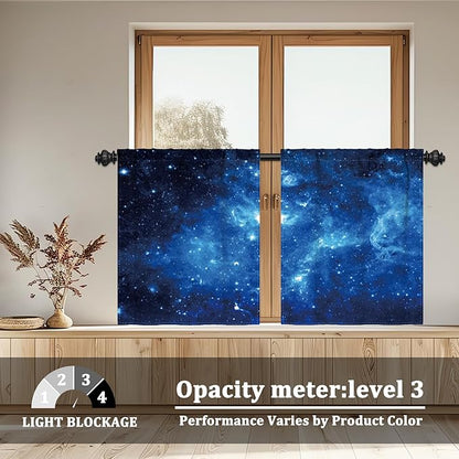 Renaiss 26 x 24 Inch Galaxy Short Cafe Tier Curtains Small Window Treatment - Image 3