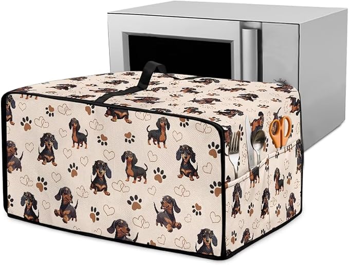 Dachshund Dog Heart Paw Print Toaster Oven Cover by HwzdsyxlCreativeHomeDecor