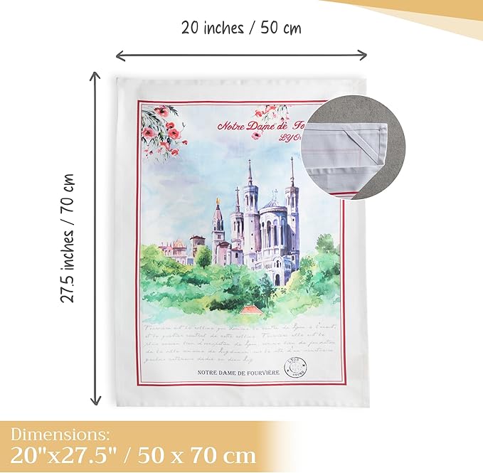 Maison d' Hermine Kitchen Towels Set of 3 100% Cotton 27.50" x 20" Reusable - Image 4