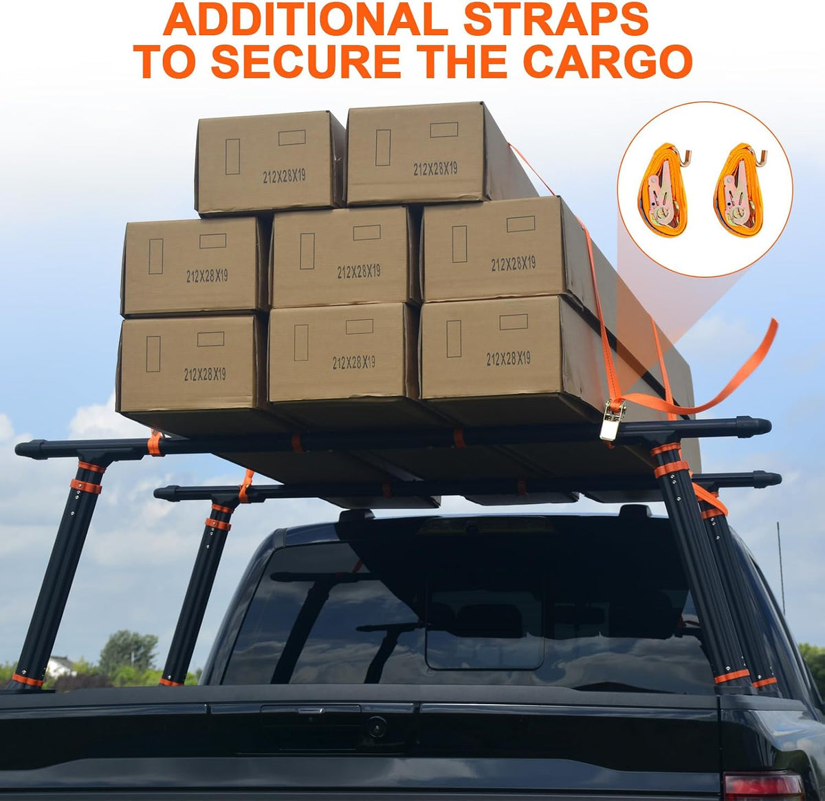 universal truck ladder rack, aluminum ladder rack for, side view
