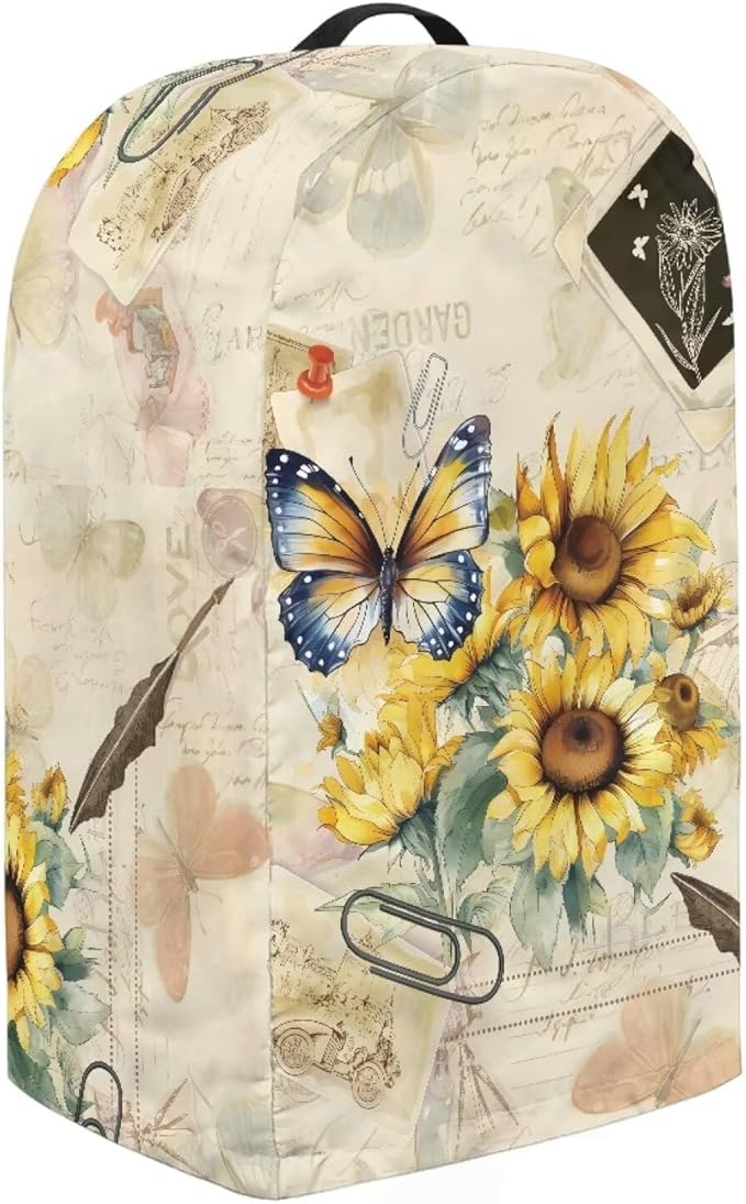Blender Dust Cover, Sunflower Butterfly Stand Mixer or Coffee Maker Appliance - Image 3