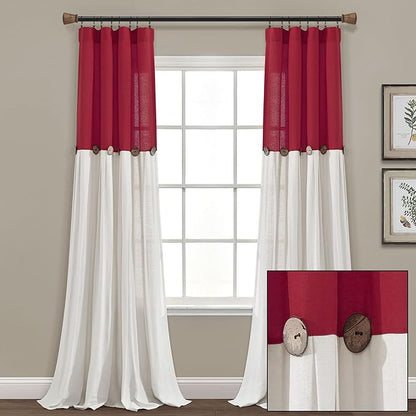 Lush Decor Linen Button Window Curtain Panel, Bedroom & Dining Room - Image 6